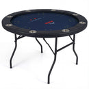 48 Inch Foldable Poker Table with 8 Cup Holders and Padded Edges