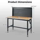 48 Inch Heavy Duty Workbench with AC/USB Outlets and Pegboard-Natural