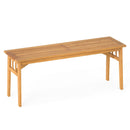 48 Inches Acacia Wood Bench with Breathable Slat Seat and Stable Triangular Structure