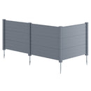 48 x 38 Inch Air Conditioner Fence 3 Panels with Metal Ground Stakes for Patio Backyard