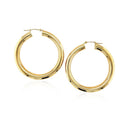 14k Yellow Gold Polished Hoop Earrings (40 mm)