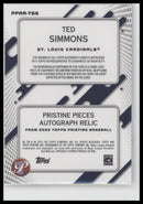 2025 Topps Pristine Pristine Pieces Autograph Relic Ted Simmons Auto #PPAR-TSS