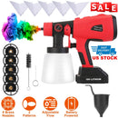 Portable Battery Powered ElectricÊPaint SprayerÊHVLP Spray Painting Gun Handheld Painter with 2 Spray Patterns 5 Nozzles 800ML Detachable Cup Flow Adj