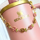 Roses in Bloom Deluxe Tumbler Charm Necklace