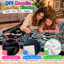 Unicorn Doodle Oxford Fabric And Flannel Reversible Blanket