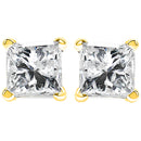 14K Yellow Gold 3/8 Cttw Princess-Cut Square Near Colorless Diamond Classic 4-Prong Solitaire Stud Earrings (J-K Color, SI1-SI2 Clarity)