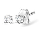 14K White Gold 1.0 Cttw 4-Prong Set Brilliant Round-Cut Solitaire Lab Grown Diamond Push Back Stud Earrings (E-F Color, VVS2-VS1 Clarity)