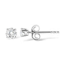 14K White Gold 5/8 Cttw Round Brilliant-Cut Lab Grown Diamond Classic 4-Prong Push back Stud Earrings (F-G Color, VS1-VS2 Clarity)