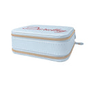 Personalized Zippered Travel Jewelry Case with Name - Pink or Blue
