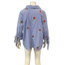 Monteau Womens Trendy Plus Size Embroidered Button up Shirt, Size 2X