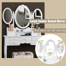 7 Drawer Tri-Folding Mirror Dressing Vanity Makeup Set