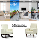2-in-1 Fabric Upholstered Rocking Chair with Pillow