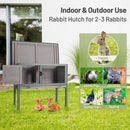 Small Elevated Rabbit Hutch with Hinged Asphalt Roof and Removable Tray