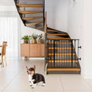 6 Panel Wall-mount Adjustable Baby Safe Metal Fence Barrier-Black