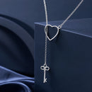 925 Sterling Silver Necklace 55cm with Heart Pendant for Women