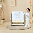 2 in 1 Kids Easel Table and Chair Set with Adjustable Art Painting Board
