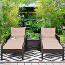 5-Piece Patio Rattan Sofa Set with Ottomans & Table