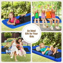 60 Inches Platform Tree Swing Outdoor with 2 Hanging Straps-Blue