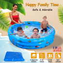 51x13Ó Inflatable Swimming Pool Blow Up Family Pool For 3 Kids Foldable Swim Ball Pool Center w/ 4 Valves Bottom Water Drain Plug For Indoor Backyard