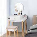 Wooden Makeup Dressing Mirror Table Set with Drawer