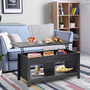 Lift Top Coffee Table with Hidden Storage Compartment and Lower Shelf for Study Room
