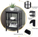 2 Pieces 3-Tier Nightstand with Reinforced Bars and Stable Structure