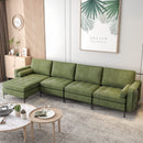 Modular L-shaped 4-Seat Sectional Sofa with Reversible Chaise and 2 USB Socket