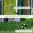 4 Pieces Expandable Faux Ivy Privacy Screen Fence Panel Pack with Flower