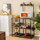 4 Tier Vintage Kitchen Baker's Rack Utility Microwave Stand-Coffee