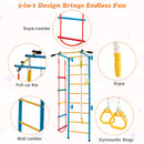 7 In 1 Kids Indoor Gym Playground Swedish Wall Ladder for Solid Wall-Yellow
