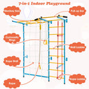 7 In 1 Kids Indoor Gym Playground Swedish Wall Ladder for Solid Wall-Yellow