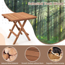 Square Patio Folding Table Indonesia Teak Wood with Slatted Tabletop Portable for Picnic