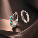 925 Sterling Silver Turquoise Earrings for Women 1.4x0.5cm