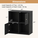 4-Cube Bookcase with 2 Cabinets and Anti-Tip Kit