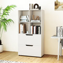 4-Cube Bookcase with 2 Drawers 51 inch 5-Tier Tall Freestanding Bookshelf