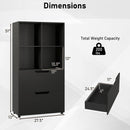 4-Cube Bookcase with 2 Drawers 51 inch 5-Tier Tall Freestanding Bookshelf