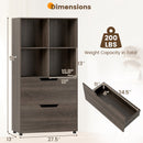 4-Cube Bookcase with 2 Drawers 51 inch 5-Tier Tall Freestanding Bookshelf