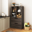 4-Cube Bookcase with 2 Drawers 51 inch 5-Tier Tall Freestanding Bookshelf
