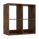 4 Cube Bookshelf with Back Guardrail for Living Room Bedroom