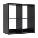 4 Cube Bookshelf with Back Guardrail for Living Room Bedroom