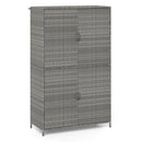 Rattan Vertical Storage Shed with Adjustable Shelves