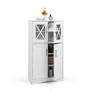 4 Doors Freeestanding Bathroom Floor Cabinet with Adjustable Shelves