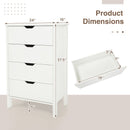 4-Drawer Dresser Wooden Nightstand with Anti-Tipping Kits-White