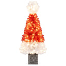 4 Ft Artificial Christmas Tree Santa Hat Xmas Tree with 300 Branch Tips Red