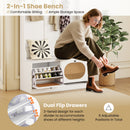 4-In-1 Hall Tree with Coat Rack and Flip Drawers for Entryway Mudroom