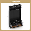4-In-1 Hall Tree with Coat Rack and Flip Drawers for Entryway Mudroom