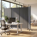 4-Panel Folding Room Divider with Wheels - 71.5" Tall