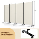 4-Panel Folding Room Divider with Wheels - 71.5" Tall