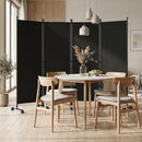 4-Panel Room Divider with Lockable Wheels - 87" x 68"