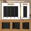 4-Panel Room Divider with Lockable Wheels - 87" x 68"